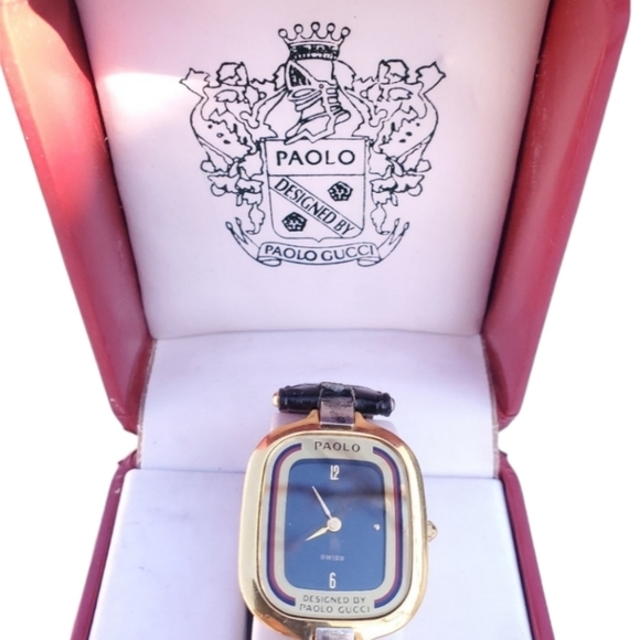 Vintage Paolo Gucci Swiss Quartz Ltd Edition 422 Watch Alligator Band in Box - Picture 3 of 10